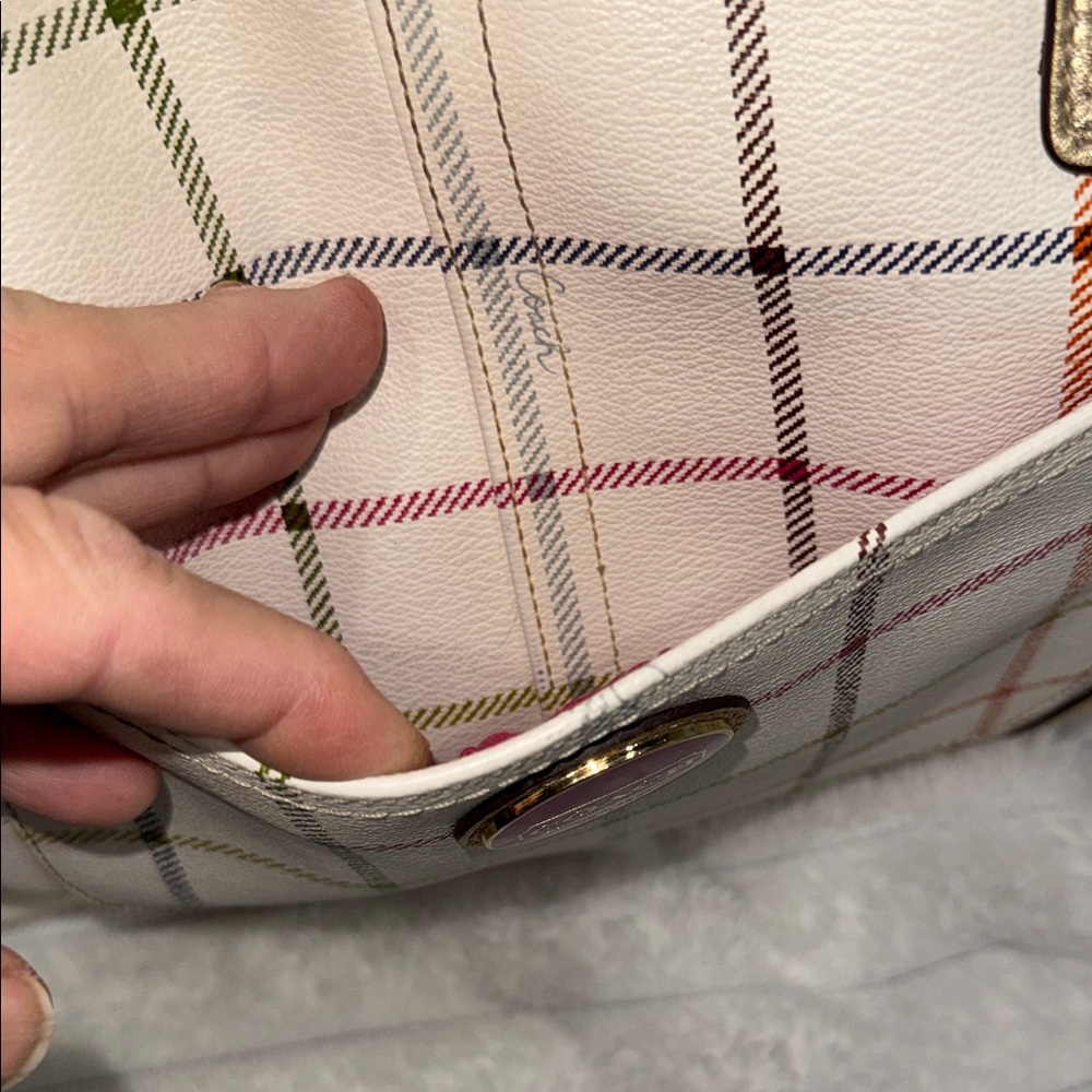 Coach Peyton Tattersal Tote, EUC - Picture 8 of 15